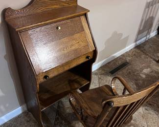 Solid oak child’s antique desk