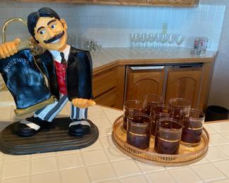 Nice bar glasses bound in leather