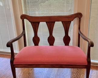 Custom upholstered English settee