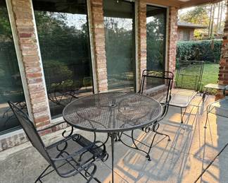 Wrought iron table and chairs