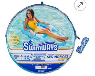 Swimways Spring Float Recliner Swim Lounger for Pool or Lake with Hyper-Flate Valve - Sky Blue