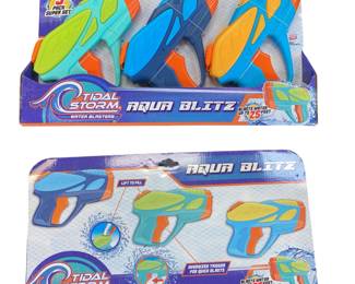 -Packs Tidal Storm Kids' Aqua Blitz Water Blaster Squirt Gun Pistol 3 Pack - 25 Feet