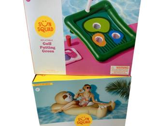 Golf Putting Green & Giant Sloth Adult Pool Toy Inflatable Floatie