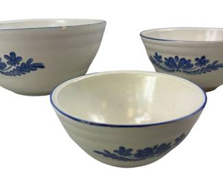 Mixing Bowl Set Country Style Blue Tan Pfaltzgraff