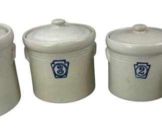 Keystone Canister Set Country Style Blue Tan