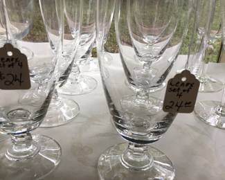 Large assortment of stemware
