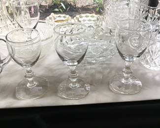 Large assortment of stemware.