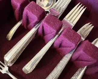 close-up of the silver pattern