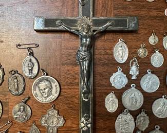 This large crucifix is marked GERMANY on the back…notice the details on the front and back (skull and crossbones, etc) in next pics!