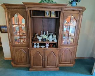 Three piece solid oak entertainment center!