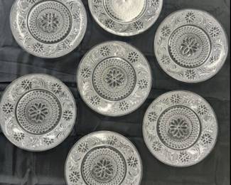 Set of Vintage Etched Glass Plates - $70 for the set.