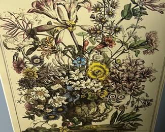 Framed Floral Birthday Month Print - $20