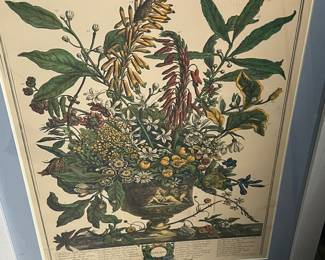 Framed Floral Birthday Month Print - $20