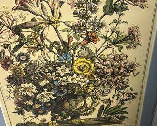 Framed Floral Birthday Month Print - $20