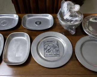Pewter Morton Salt Platter And Others