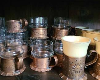 Pfaltzgraff Copper Punched Tea Glasses