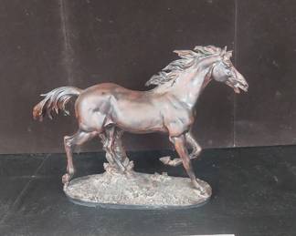 Horse Statue Faux Bronze