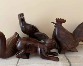 3Wooden Country Animals
