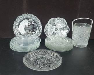 Vintage Glass Plates Mini Ice Bucket