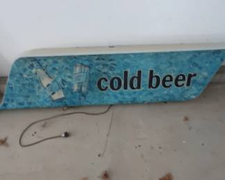 miller beer sign. has some damage