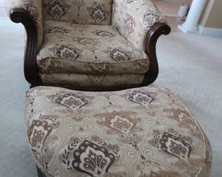 Paisley chair  and hassock  by  Thomasville