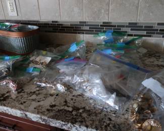 lots  of  bagged  costume  jewelry( sold )