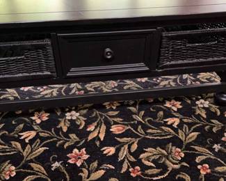 Broyhill Black Coffee Table With Basket Drawers
