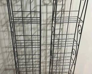 Two Small Metal Gray Bookshelves