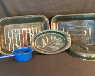 Black Speckled Roasting Baking Pans  Pot