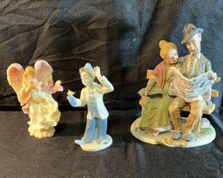 Princess Diana Figurine, Clown And Couple Porcelain Pieces