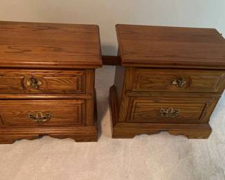 Two American Drew 2 Drawer Nightstands