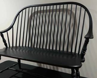 Black Wood Windsor Style Bench