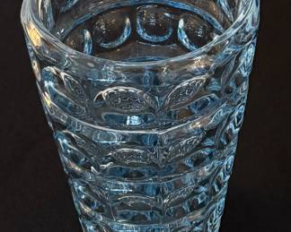 VTG Blue Thousand Eyes Sklo Union Czech Glass Vase  Frantisek Peceny Circa 1960s MCM