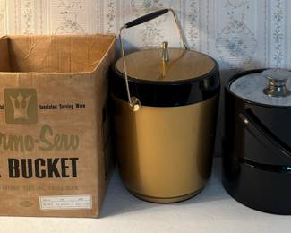 Mid Century Morden MC MCM Thermo-Serv Ice Bucket Barware w/ Original Box