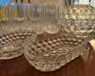 Fostoria Cubist Fairy Lamp ; Butter Dishes 