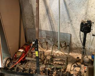 Brinly USA Aerator • Vintage Tillers • Hydraulic Floor Jack • Sump Pump 