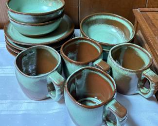 Frankoma Pottery Mugs Bowls Saucers 