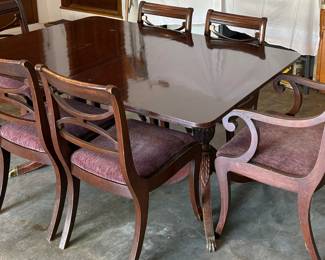 Second Mahogany Dining Room Table & Chairs 
