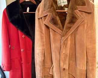 Vintage 70's Smug Brand Women's Red Coat / Gino Leathers Jacket 