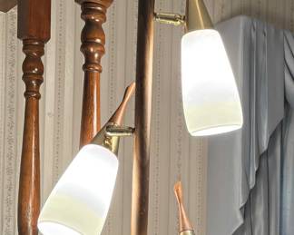 Mid Century Modern Danish Pole Tension Floor Lamp 