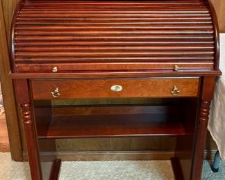 TAMBOUR SHUTTER ROLL TOP Mahogany Writing DESK