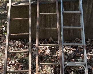 Old Wooden & Aluminum Ladders 