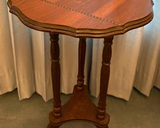 Vintage Wooden Plant Stand Pedestal Table 