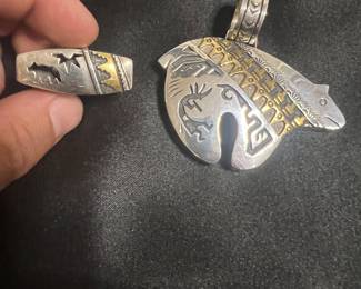 TOMMY SINGER STERLING & GOLD INLAY
