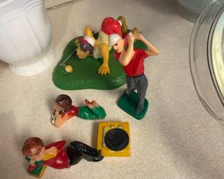 Vintage Golf and Teenagers on the Phone Cake Toppers