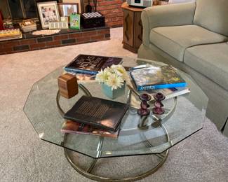 Glass and Brass Coffee table
