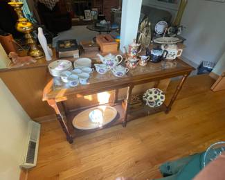 Sofa Table, Lefton Tea Set, German Tea Set