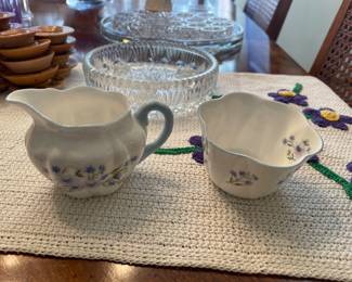Shelly Fine Bone China Blue Rock Sugar and Creamer