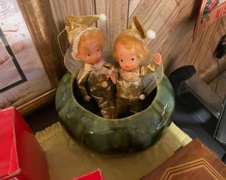 Vintage Gold Pixie Elf Dolls