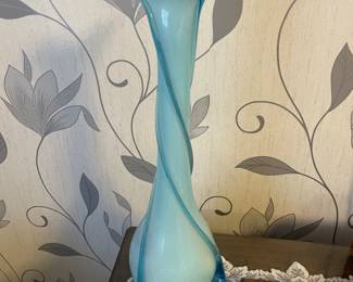 MCM Blue Glass Vase